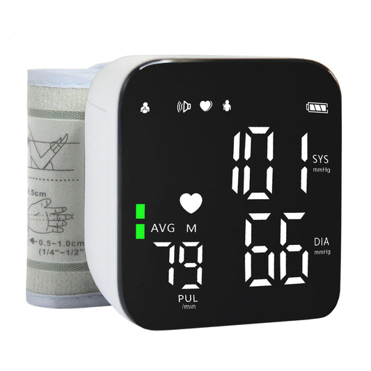 IESWKP Blood Pressure Monitor, Wrist Blood Pressure Monitor with Large LED Display Automatic Voice Broadcast BP Monitor for Home Use, 2 Users 180 Recordings